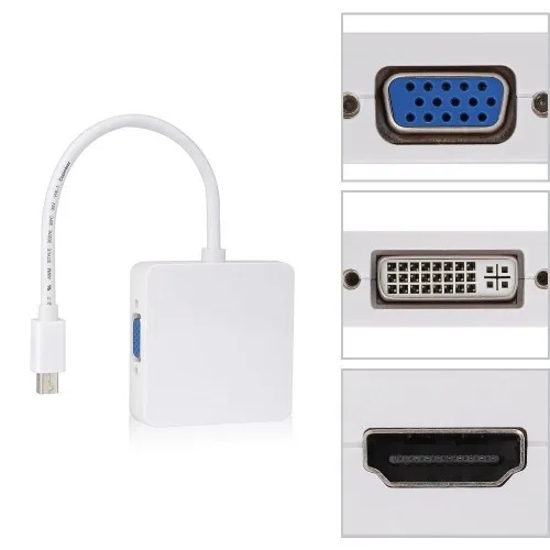 Adaptador Mini Display Port a Vga / Hdmi / dvi (3 en 1)