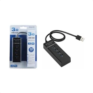 Adaptador Hub Usb 3.0 4 Puertos Bocas Luz Indicadora 30 Cm