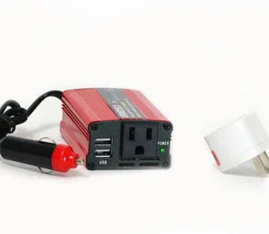 Adaptador 150w para Vehiculo con Entrada usb x2 +ac 220v