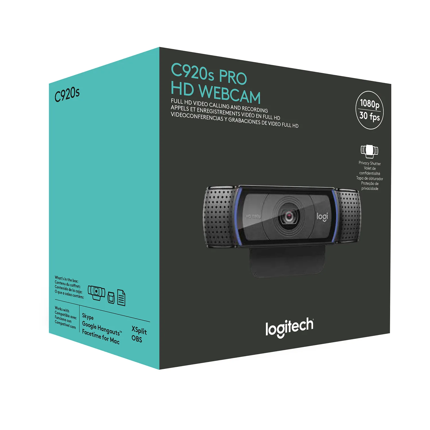Camara Web Logitech hd pro c920s 30fps 1080p Webcam