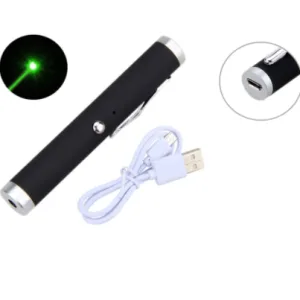 Mini USB recargable verde láser puntero pluma de alta potencia 5MW 532nm