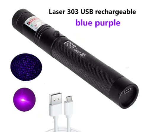 Láser Violeta Vista de láser de carga USB 303,532nm, 5mw alta potencia - Imagen 2