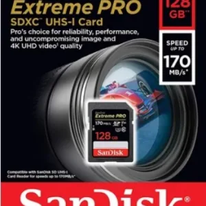 Tarjeta de Memoria 128gb  SanDisk Extreme PRO SDXC , hasta 170 MB / s, clase 10, U3, V30