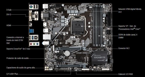 Placa Madre B460M-DS3H-V2 - Imagen 2
