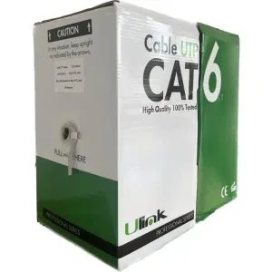 Cable red Cat6,patch cord 23 AWG, CCA, 4x2x0,52, caja de 100mts