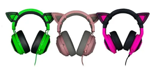 Orejas Kitty Razer  Color verde / morado/ rosado