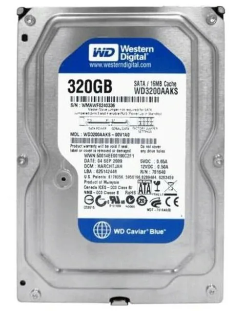 Disco Duro Interno HDD PC SATA Western Digital Wd Caviar Blue Wd3200aajs 320gb Azul