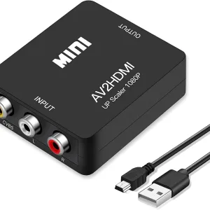 Adaptador Conversor RCA a HDMI, AV2HDMI, Teknitek