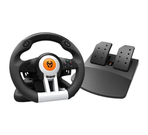 Kit Volante con Pedales Krom K-Wheel Multiplataforma Giro 180° Pedales con Resorte