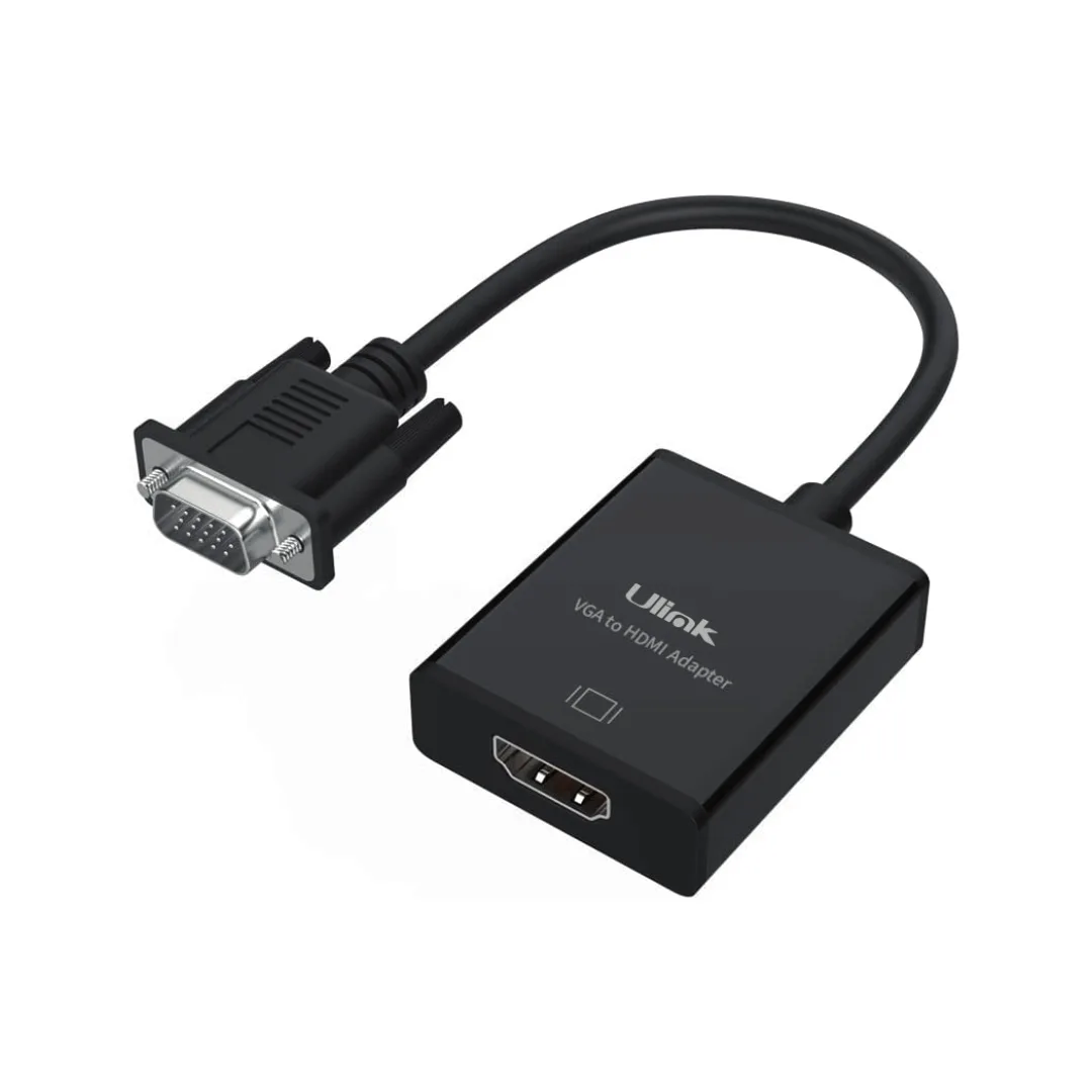 Adaptador VGA a HDMI - Ulink - VGA Hembra + Audio a HDMI Hembra UL-CV2500C