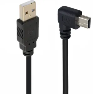 Cable de Datos USB-A a Mini USB-B 5 Pines 1.5Mts 90 Grados Izquierda