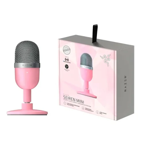 Microfono Gamer Razer Seiren Mini Ultra Quartz Pink, Streaming, Condensador Compacto USB