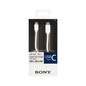 Cable de carga rapida y transmision de datos Sony USB-C a Micro USB