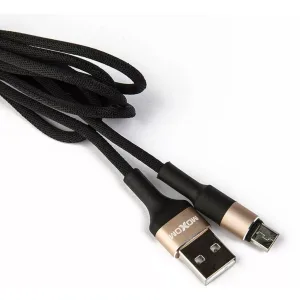 Cable Micro Usb 3 M Carga Rapida Moxom Reforzado Para Ps4 Color Negro Dorado