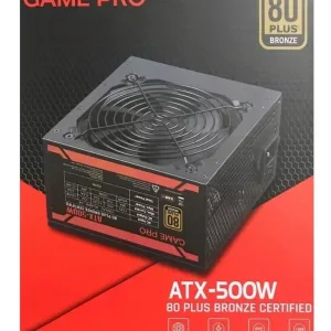 Fuente De Poder Game Pro 500w, Certificada 80+ Bronze, Atx Color Negro