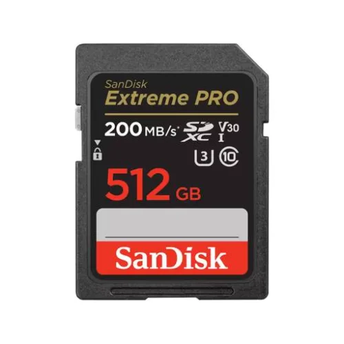 Tarjeta De Memoria SDXC SanDisk Extreme Pro - 512 GB - Video Class V30 / UHS-I U3 / Class10 - SDXC UHS-I 200MB/s