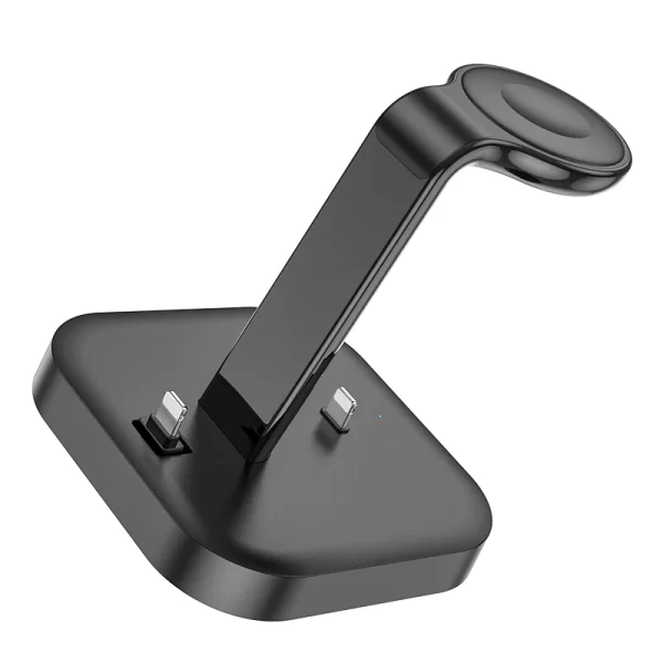 Cargador inalambrico Hoco CW43 Graceful 3 en 1 Negro  para Apple - Imagen 2