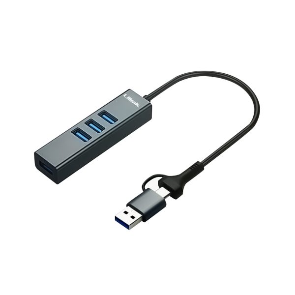 HUB 4 Puertos USB C/ 3.0 Con Adaptador USB A