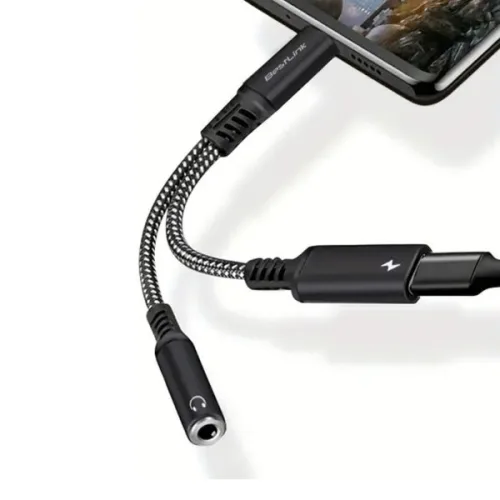 Cable Adaptador USB C a USB C + audio 3,5mm tipo Y - Imagen 2