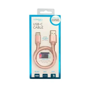 Cable USB-C Vivitar de W/Metal Carga Rápida Color Pink 2 Metros