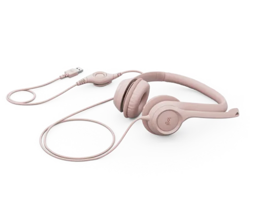Audífonos Logitech H390 USB para PC Pink - Imagen 2
