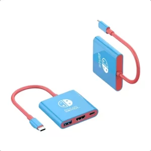 Adaptador USB 3,0 para Switch Dock Estación de Acoplamiento Portátil Para Nintendo Blue