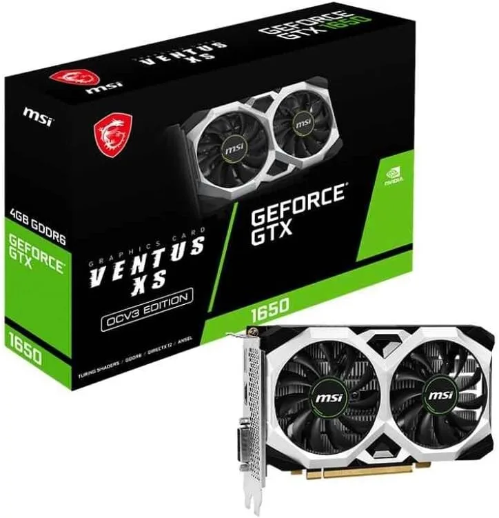 Tarjeta grafica de Video MSI GF-GTX 1650 D6 VENTUS XS OCV3 4GB GDDR6 PCIex16 DP HDMI DVI