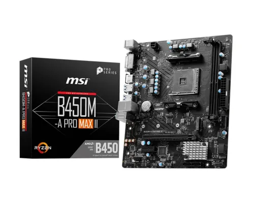Placa Madre MSI B450M-A PRO MAX II, Socket AM4, 2xDDR4, 1xHDMI, 1xM.2, micro-ATX
