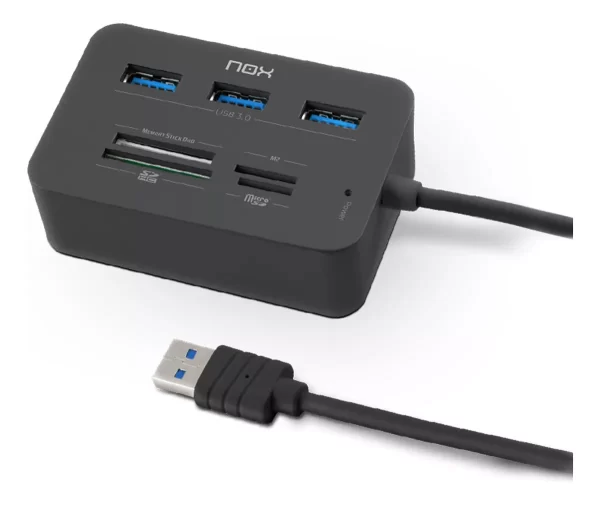 Lector De Tarjetas Nox Reader One + Hub Usb 3.0