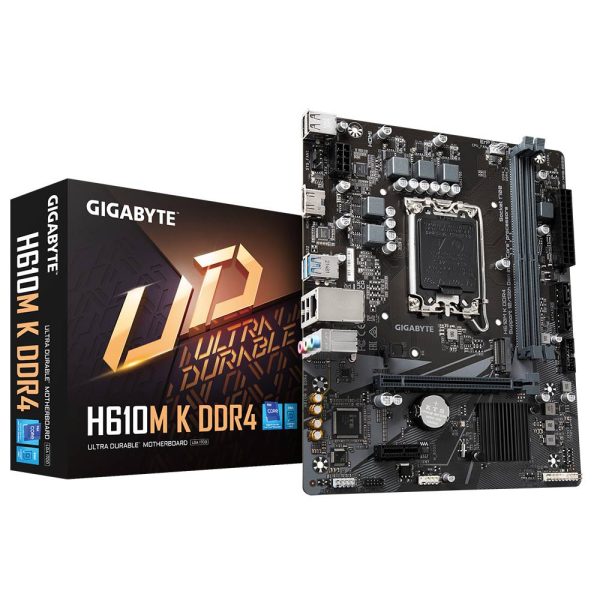 Placa Madre Gigabyte H610M K DDR4, LGA1700, H610, 2xDDR4, HDMI, M.2, 2xSATA, Micro-ATX - Intel®