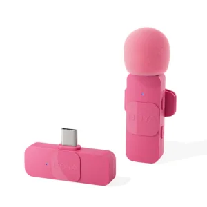Microfono inalambrico Lavalier tipo C Pink BY-V10 Boya