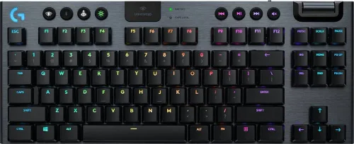 Teclado Gamer Logitech G915 TKL RGB, Teclado Mecánico, Switch GL Táctil, Inalámbrico, Negro