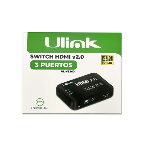 Switch de video HDMI 4K v2.0 de 3 puertos / mod. UL-VS360 Ulink