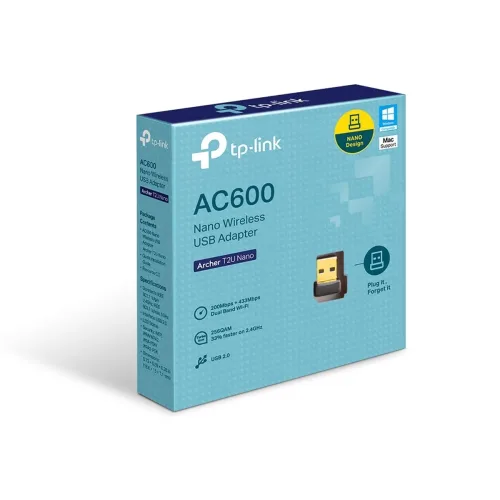 TP-LINK Adaptador Wifi USB Nano Duel Band AC600 Archer T2U