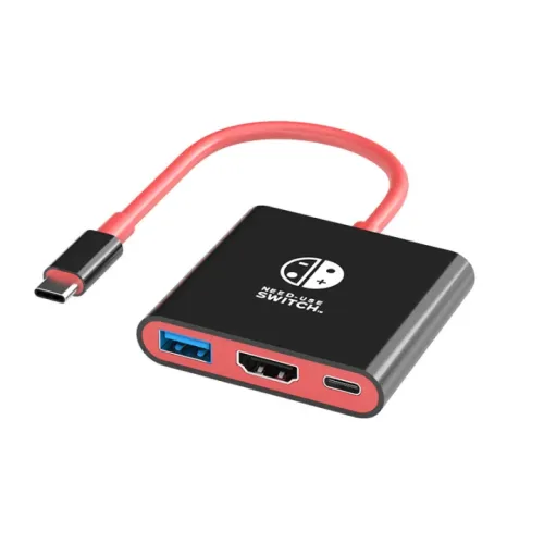 Adaptador USB 3,0 para Switch Dock Estación de Acoplamiento Portátil Para Nintendo Black
