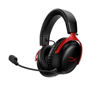 Audifono Gamer Wireless HyperX Cloud III 77Z46AA, Micrófono, 120 hrs batería, 3.5mm, USB-C USB-A, Black/Red