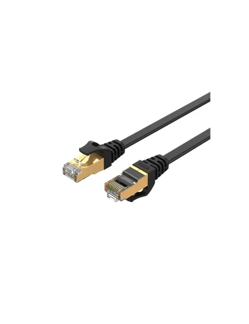 Cable Flat Patch Cord Cat7 10mts, Conector Metálico, Negro, C1897BK-10m Unitek - Imagen 2