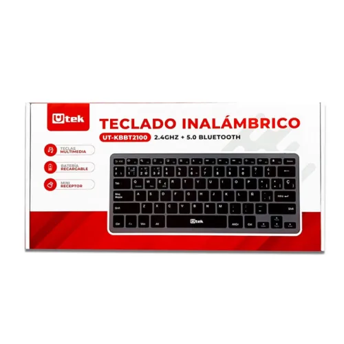Teclado Inalambrico 2.4GHZ + 5.0 Bluetooth Utek