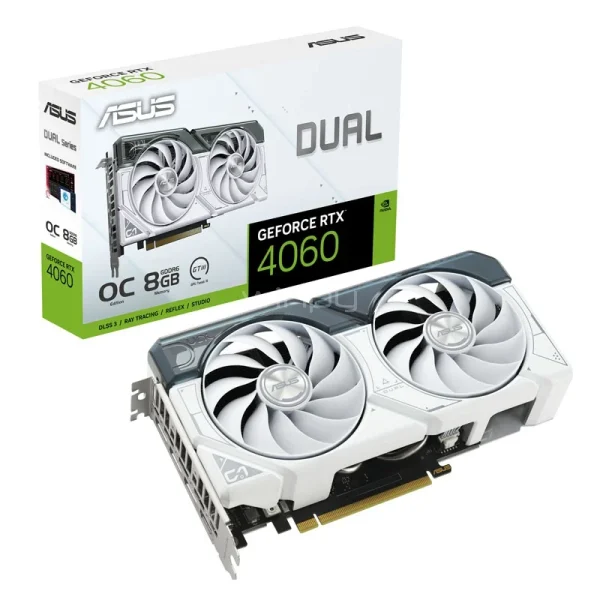 Tarjeta grafica de Video Asus RTX 4060 OC 8GB GDDR6 HDMI Dual White