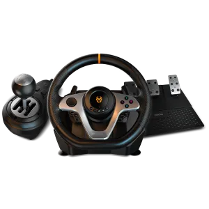 KIT Volante y Pedales Gamer Krom K-WHEEL PRO Multiplataforma