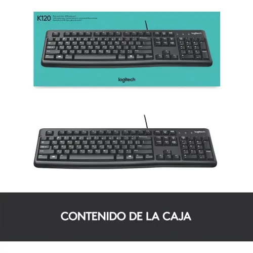 Teclado Alámbrico USB Logitech K120 Español Black