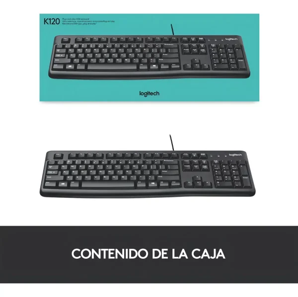 Teclado Alámbrico USB Logitech K120 Español Black