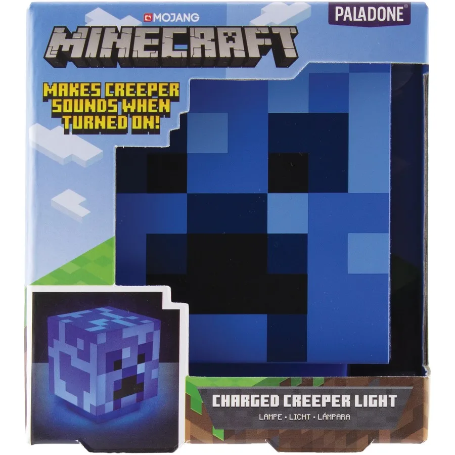 Lampara Minecraft Creeper Azul Oficial De La Marca