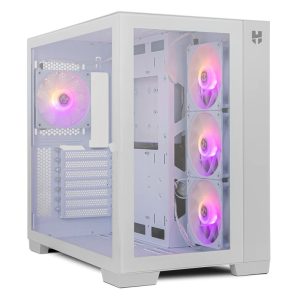 Gabinete - NOX Hummer Astra - S/Fuente - ATX - Blanco - Incluye 3 FAN 120mm Frontales LED + 1 FAN 120mm Trasero LED
