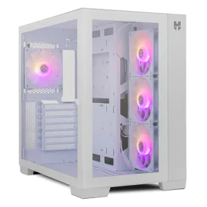 Gabinete - NOX Hummer Astra - S/Fuente - ATX - Blanco - Incluye 3 FAN 120mm Frontales LED + 1 FAN 120mm Trasero LED