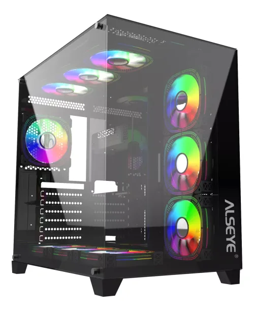 Gabinete Alseye Paladin + 7 Ventiladores Black
