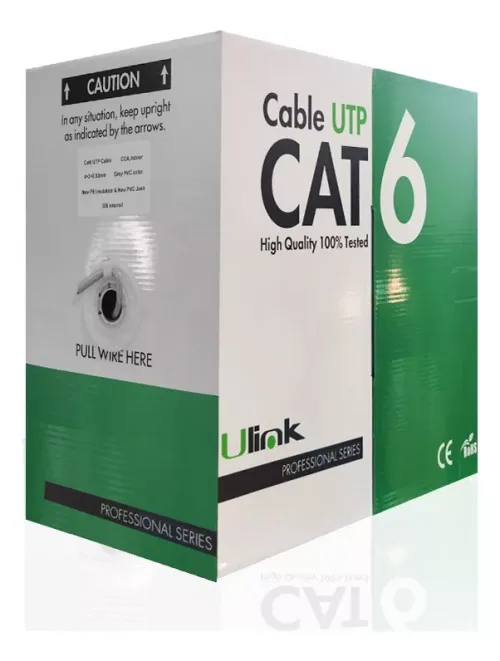 Cable UTP Red Ulink Cat 6 100% Cobre 24 AWG 305 Metros