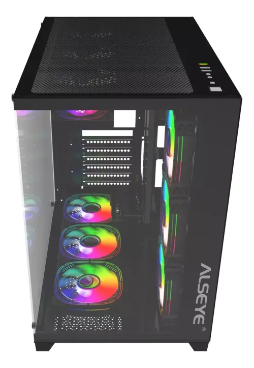 Gabinete Alseye Paladin + 7 Ventiladores Black - Imagen 3