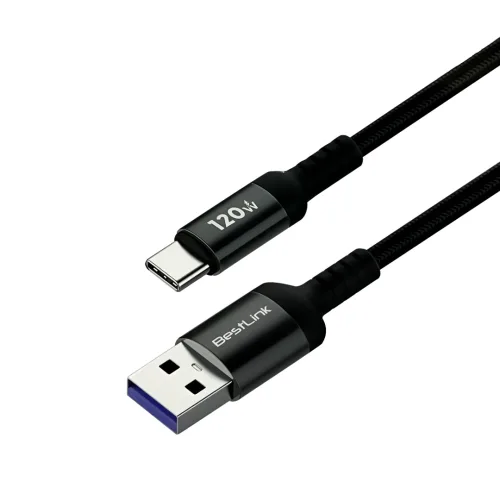 Cable de carga USB tipo A – C carga rápida de 120W, 2 mt / mod. BL-CHCB820