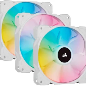 Ventilador PWM de 120 mm iCUE SP120 RGB ELITE Performance — Kit de tres ventiladores con Lighting Node Core.